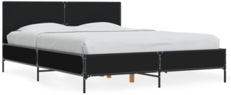 vidaXL Bettgestell Schwarz 120x200 cm Holzwerkstoff und Metall 3279992