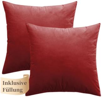 MULISOFT Dekokissen Sofa- und Lendenkissen, 45x45cm Samt Couchkissen 2erSet für Sofa Schlafzimmer Flauschig