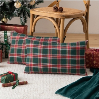 Qelus Kissenbezüge 1/2er Set Kissenbezug 45x45 cm Plaid Couch Kissen Sofakissen Dekokissen, (2 Stück)
