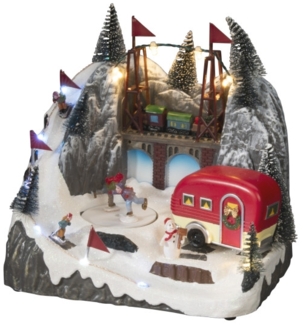 Konstsmide LED Szenerie Landschaft mit Wohnwagen mit Musik Innen 12 bunte Dioden