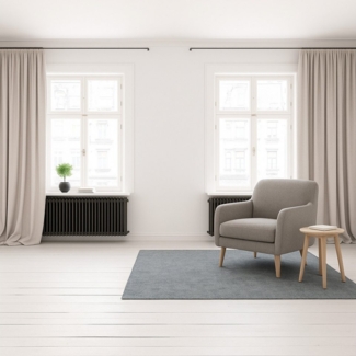 novumfix Gardine Gardine hellbeige, Leinenstruktur, Kräuselband, extra lang bis 350 cm, blickdicht