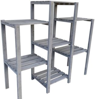 Blumentreppe Blumenregal Blumenpodest Pflanzregal Blumenhocker Standregal grau