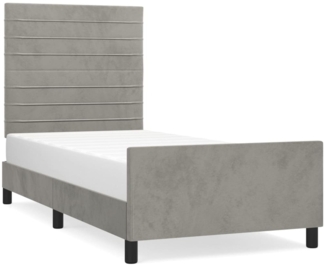 vidaXL Bettgestell ohne Matratze Hellgrau 90x190 cm Samt 3125788