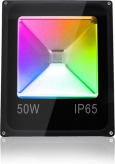 Clanmacy LED Flutlichtstrahler RGB LED Fluter IP67 Gartenlicht Strahler Spot Scheinwerfer 50W