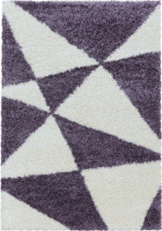 Hochflor Teppich Tarra Läufer - 80x150 cm - Lila