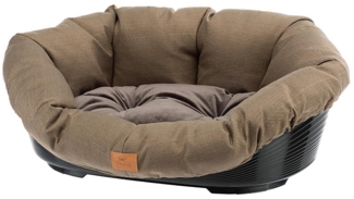 Ferplast Hundebett Hundesofa Katzenbett Hundematte SOFA' 6 Kunststoffkorb mit Waschbarem Gepolstertem Hundekissen, 73x55 x h 27 cm.