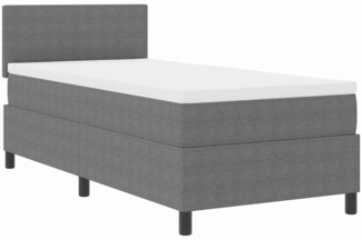 vidaXL Boxspringbett Hellgrau und Weiß 203 x 80 x 88 cm Cordstoff 3337487