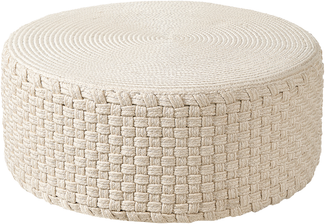 Outdoor Pouf hellbeige ⌀ 70 cm MITHI