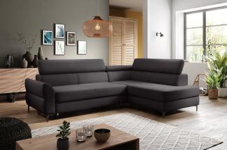 Stylefy Remondini Ecksofa Strukturstoff Graphit Rechts