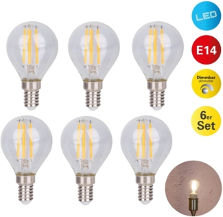 näve LED-Leuchtmittel Daffy, E14, 6 St, Warmweiß, 6er Set, dimmbar, 2700 Kelvin