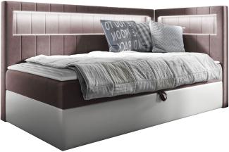 Boxspringbett 'Gladino Junior 3' rosa 90x200 cm Rechts