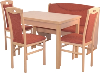 5tlg. Bankgruppe, Essgruppe "Madrid III" mit Truhenfunktion, Auszugstisch