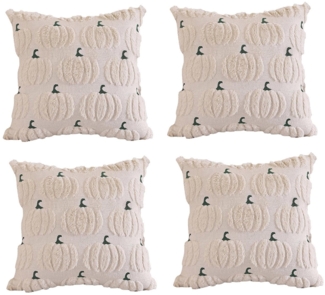 CLTYQ Kissenbezug Herbst Kürbis Kissenbezüge 45x 45 cm, (4 Stück), bestickte dekorative quadratische Kissenbezüge, Kunstfell Kissenbezüge