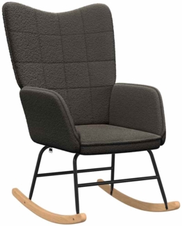 vidaXL Schaukelstuhl Dunkelgrau Sherpa-Stoff 42001786