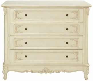 Casa Padrino Luxus Barock Kommode Creme 120 cm - Barock Schlafzimmer Möbel