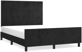 Bettgestell mit Kopfteil Samt Schwarz 140x190 cm