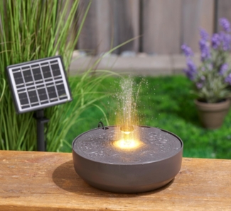 Northpoint Gartenbrunnen Solargartenbrunnen mit LED für Außenbereich