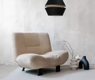 BPS Koncept 0SE0-009 Hängeleuchte SENSEI Satin auf PVC-Kunststoff schwarz, beige 1xE27 60W H:117cm Ø50cm dimmbar