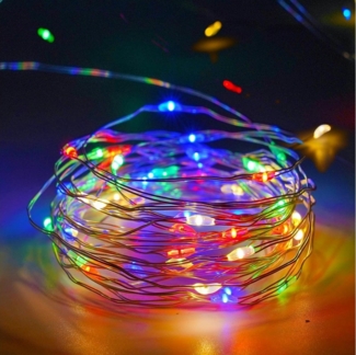 Qualra LED-Lichterkette 50/100/200LEDs Kupferdraht Lichterkette Wasserdicht Innen Außen Deko, 5/10/20m USB Weihnachten Lichterketten für Weihnachten Garten Party