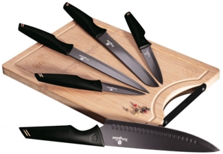 Berlinger Haus Berlinger Haus Messerset mit Brett 6 Elementen Black Rose BH2708