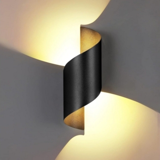BlingBin LED Wandleuchte Wandleuchte LED Wandlampe Außen Wandbeleuchtung Up and Downlight, IP65 Wasserdichte, LED fest integriert, warmes Licht, IP65 Wasserdichte moderne Aluminium Scheinwerfer Wandleuchten