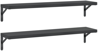vidaXL Wandregale 2 Stk. 100x23,5 cm Schwarz Edelstahl 3214513