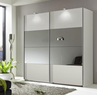 Schwebetürenschrank Easy Plus 180 x 65 x 210 cm Kleiderschrank weiß Spiegel
