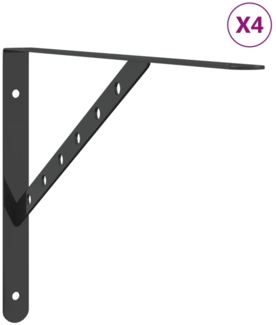 vidaXL Regalträger 4 Stk. 40x2,5x25 cm Schwarz Edelstahl 30305