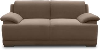 DOMO Collection Telos 2er Boxspringsofa, Sofa mit Boxspringfederung, Zeitlose Couch mit breiten Armlehnen, 186 x 96 x 80 cm, Polstergarnitur in braun