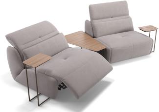 Sofanella Stoffcouch MODICA 2-Sitzer Stoffbezug Sofa in Hellgrau XXL: 314 Breite x 98 Tiefe