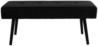 Bank, Samt, schwarz, schwarze Beine, 100 x 35 x 44 cm, HN1207