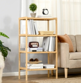 XDeer Bücherregal Standregal Bücherregal 4-stufiges Büroregal Lagerregal, Aktenregal Küchenregal für Wohnzimmer 62 x 33 x 112 cm