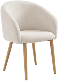 Armlehnstuhl 2er Set Strukturstoff Beige