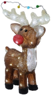 MARELIDA LED Dekofigur LED Rentier Acryl Weihnachtsfigur Tierfigur H: 47cm für Außen, LED Classic, kaltweiss (5300K bis 6000K)