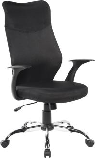 Ibbe Design Ergonomisch Schwarz Stoff Bürostuhl Toscana mit Armlehne, Höhenverstellbar, Drehstuhl, 61x64,5x119 cm