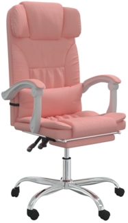 vidaXL Bürostuhl mit Liegefunktion Rosa Kunstleder 349737