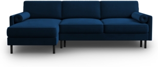 Micadoni Ecksofa Scott 5-Sitzer Samt Königsblau Links 140x200
