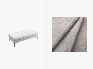 Micadoni Polsterbank Mamaia 2-Sitzer Boucle Baloo Hellgrau schwarze Beine