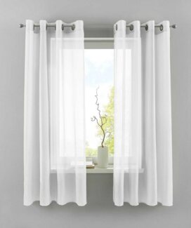 Gardinenbox Gardine, Ösen (2 St), transparent, Voile, 2er Set Transparent »Basel« Bleiband Store 20332TR2