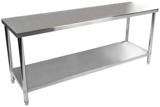 Royal Catering Arbeitstisch 200 x 60 cm Edelstahltisch 195 kg Edelstahl Gastronomie Zutatentisch
