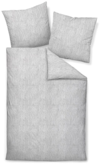 Janine Bettwäsche Soft-Cotton, Baumwolle, 2 teilig, melierte Streifenoptik, natur