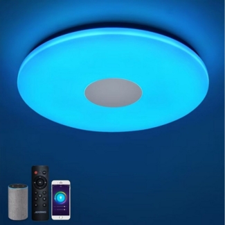 JDONG LED Deckenleuchte Wlan Deckenlampe Kompatibel mit Alexa und Google Home, RGB, Farbwechse, Einstellbar, 3000k-6500K, Lampe mit Nachtlichtfunktion Time Schlafzimmer Büro Wohnzimmer