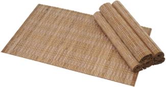 6-teiliges Tischset HWC-C13, Platzdeckchen Tischmatte Platzset, Bambus abwaschbar 45x30cm ~ dunkelbraun