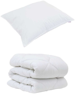 vidaXL Bettdecke mit Kissen 2 pcs Weiß Mikrofaser 3376663