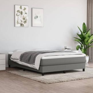 vidaXL Boxspringbett, Stoff, Dunkelgrau, 140x190 cm