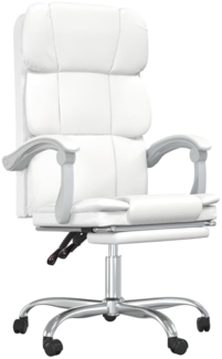 vidaXL Bürostuhl mit Liegefunktion Weiß Kunstleder [349634]