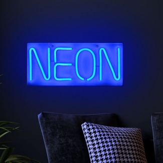LED Wandleuchte, Silikon, Neon, blau, USB, L 45 cm