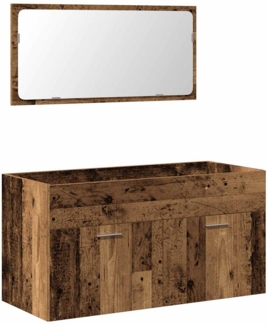 vidaXL Badschrank mit Spiegel Altholz-Optik Holzwerkstoff 856381