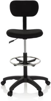 hjh OFFICE Arbeitsstuhl Arbeitshocker TOP WORK 05 Stoff Schwarz