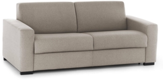 Dmora 2-Sitzer Schlafsofa Alcatraz, Wohnzimmersofa mit drehbarer Öffnung, gepolsterter Stoff, schmale Armlehnen, 100 % Made in Italy, cm 160x95h90, Taupe